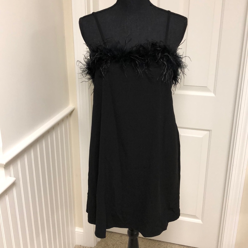 Black Feather Lined LBD